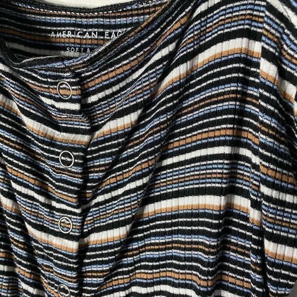 American Eagle Soft & Sexy Rib Striped Crop Tank Size L - Picture 4 of 6